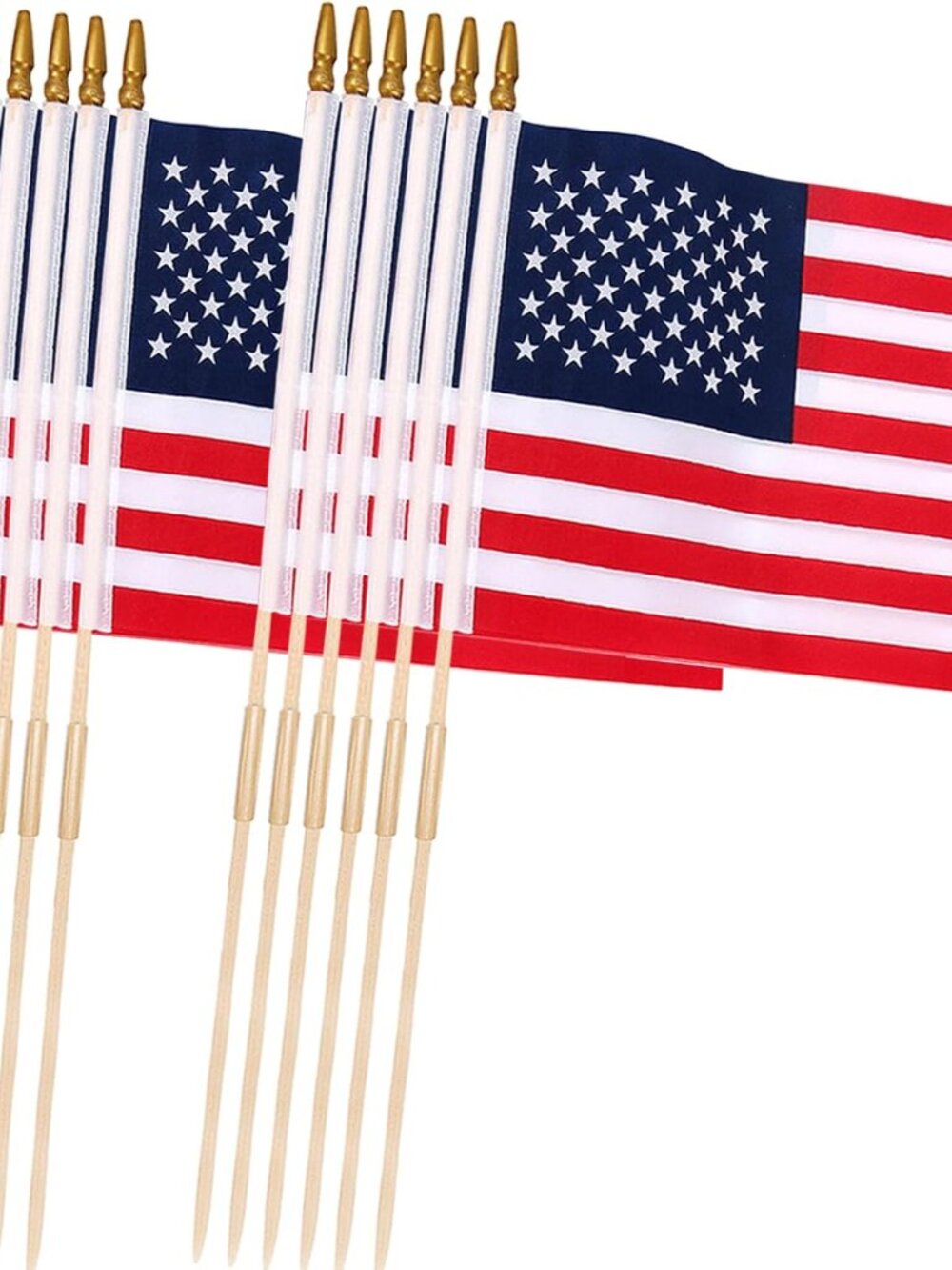12 Pcs 12x18 Inch American Flags on Stick for Outside Multi-Purpose Use